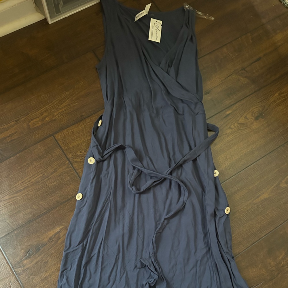 NY Collection Gray Trumpet Maxi Skirt with Asymmetrical Tie Front